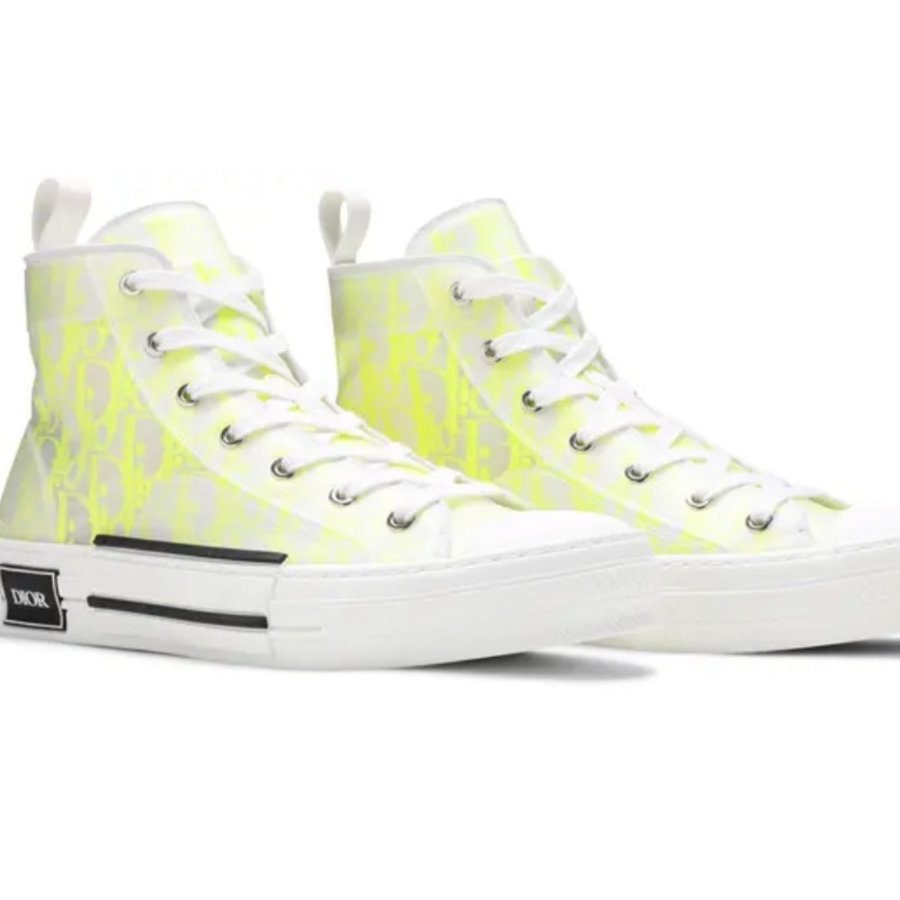 Dior High-Top Sneakers with Neon Yellow Highlights. Original box and receipt!! - Picture 3 of 3